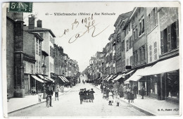 CPA Carte Postale / 69 Rhône, Villefranche-sur-Saône / B. F. (Berthaud Frères) - 43 / Rue Nationale. - Villefranche-sur-Saone