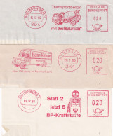 1959 - 65 Germania  3 Framm. Con Affrancatura Rossa  EMA   TEMA  AUTOMOBILE - Auto's