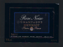 Etiquette Champagne Brut Rose Noire Henriot Reims Marne 51 - Champan