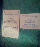 Ticket D'entrée + Invitation Concert Hennebain &  René Le Roy Année 1931 - Toegangskaarten