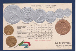 CPA Monnaie Numismatique Gaufrée Embossed Coin Non Circulée Transvaal - Monnaies (représentations)