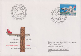 1988 Brief, Nordpolflug Zum: F49, Mi:1369, ⵙ 8058 Zürich - Primi Voli