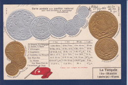 CPA Monnaie Numismatique Gaufrée Embossed Coin Non Circulée Turquie - Monnaies (représentations)