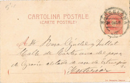 55005. Postal BARCELONA 1903. Alfonso XIII Cadete, Mastrillo A Gratta Caso, Poeta Napolitano - Brieven En Documenten