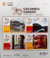 Colombia 2023, 70 Years Of Diplomatic Relations With Canada, MNH S/S - Colombia