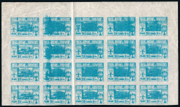 España - Falange - ** S/Cat - Bl. 20 "10 Cts. Azul - Colegio De Huérfanos De Ferroviarios" - Variedad Grandes Defectos.. - Unused Stamps