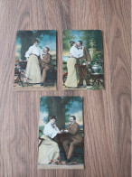 * Fantaisie - Fantasy - Fantasie (couples) * (serie 450) Série De 3 Cartes, Amour, Love, Liefde, Homme Femme, Old - Paare