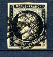 060524 TIMBRE FRANCE N°3    4 Marges  Oblitération Grasse - 1849-1850 Ceres