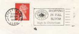 Cover Cheltenham BEECHWOOD PLACE Shopping In Full Bloom SLOGAN 1991 Gb Stamps - Cartas & Documentos