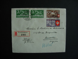 Suisse. 341-338-PA 4 Sur Lettre Recommandé&e Envoyée De Fraubrunnen Vers Bruxelles Le 19.6.1939 - ...-1845 Prephilately