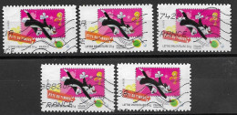 France 2009 Oblitéré Autoadhésif   N° 269   Personnages  Looney Tunes   " Grosminet "   ( 5 Exemplaires ) - Used Stamps