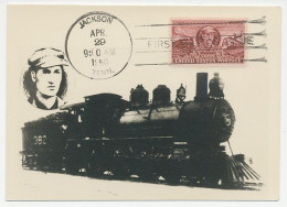 Maximum Card USA 1950 Train - Railroad Engineer Casey Jones - Trenes