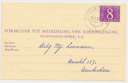 Verhuiskaart G. 32 Zuidbroek - Amsterdam 1966 - Ganzsachen