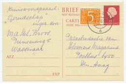 Briefkaart G. 333 V-krt. / Bijfrankering Wassenaar - Den Haag - Ganzsachen