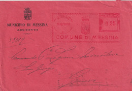 1939  BUSTA  Con Affrancatura Rossa  EMA   COMUNE DI MESSINA - Marcofilía