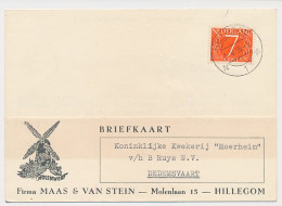 Firma Briefkaart Hillegom 1955 - Molen - Kwekerij  - Unclassified