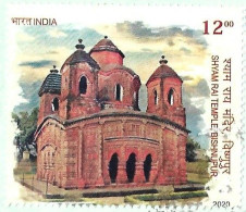 India 2020 Terracotta Temple, Hinduism,Heritage,Shyam Rai Temple,Bishnupur,Used (**) Inde Indien - Gebruikt