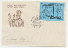 Cover / Stamp Peru 1988 Pope John Paul II - Unofficial Stamp - Autres & Non Classés