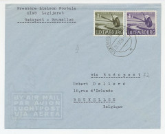 FFC / First Flight Cover Luxembourg 1956 Luxembourg - Hungary - Belgium - Flugzeuge