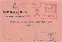 1939  BUSTA  Con Affrancatura Rossa  EMA   COMUNE DI TERNI - Marcofilía