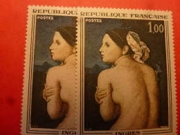 N° 1530 Ingres Double Impression Du Visage Neuf La Charnière Est Sur La Variété - Neufs