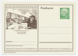 Postal Stationery Germany 1957 Monkey - Zoo Hannover - Other & Unclassified