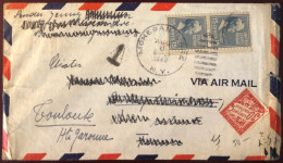 Etats-Unis, Divers Sur Enveloppe De Mohegan Lake N.Y. 8.8.1940 + Taxe Pour La France - (B2719) - Poststempel