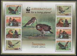 AZERBAIDJAN - Feuille N°763/6 ** (2011) WWF : Oiseaux , Rapaces. - Azerbaïjan