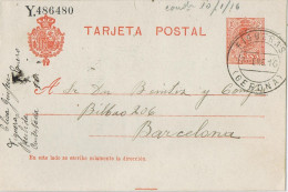 55011. Entero Postal FIGUERAS (Gerona) 1916. Alfonso XIII Medallon, Fechador LUJO - 1850-1931