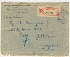 (C02) - PORTUGAL LUSIADAS - AFINSA N°524 X2 + 520 + 515 - LETTRE RECOMMANDEE BOAVISTA PORTO => GRECE 1932 - TRES FRAGILE - Cartas & Documentos