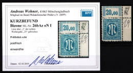 Bi-Zone 26 B Az ON I Postfrisch Kurzbefund Wehner BPP #KW395 - Other & Unclassified