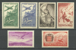 MONACO 1941 PA 2/7 ** Neufs MNH Superbes C 25 € Oiseaux Mouettes Symboles Avions Planes Chevaux Pégase Port Palais - Luftfahrt