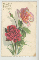 FLEURS - ITALY - Jolie Carte Fantaisie Fleurs Rose & Oeillet  "Douces Pensées" - SERIE ARTISTICA ACQUARELLO T.A;M. 1416 - Flowers