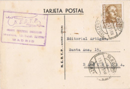 55012. Tarjeta Comercial MADRID 1955. Corre Central. - Comercial Papeleria - Covers & Documents