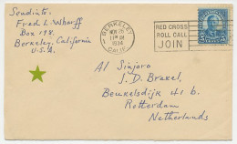 Cover / Postmark USA 1934 Red Cross - Roll Call Join - Croix-Rouge