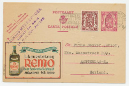 Publibel - Postal Stationery Belgium 1946 Liquor - Distillery Remo - Wijn & Sterke Drank