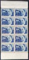 FRANCE P.A. N°22 RARE. Bloc De 10 BdF. Jean Dagnaux 100F.+70F. Bleu. Neuf** - 1927-1959 Postfris