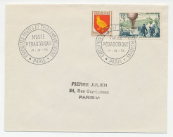 Cover / Postmark France 1956 Pedagogical Museum - Otros & Sin Clasificación