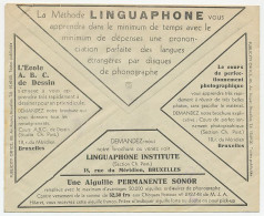 Postal Cheque Cover Belgium 1932 Linguaphone - Autres & Non Classés