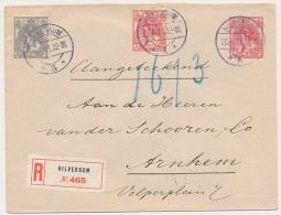 Envelop G. 14 /Bijfrankering Aangetekend Hilversum - Arnhem 1911 - Entiers Postaux