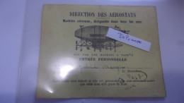 1870 RARE CARTE NOMINATIVE G MANGIN DIRECTION DES AEROSTATS MACHINE AERIENNE DIRIGEABLE BALLON  EXPERIENCE A TOURS - Fesselballons