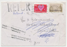 Damaged Mail Cover Netherlands - Denmark 1997 Damaged - Label - Return To Sender - Ohne Zuordnung