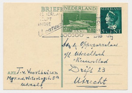 Briefkaart G. 281 / Bijfrankering Locaal Te Utrecht 1946 - Interi Postali