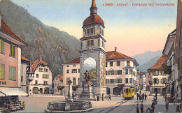 Schweiz - Altdorf (UR) Dorfplatz Mit Telldenkmal - Massgeschäft Konfektion - Bierbrauerei - Verlag Photoglob Co 3865 - Altdorf