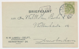 Firma Briefkaart Delft 1918 - Steenhouwer  - Non Classés