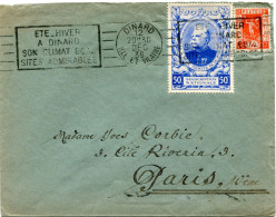 FRANCE LETTRE AVEC VIGNETTE " JOFFRE " BLEUE DEPART DINARD 12 DEC 36 ILLE ET VILAINE POUR LA FRANCE - Briefe U. Dokumente