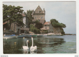 74 YVOIRE N°5726 Le Château Au Bord Du Las Léman En 1985 Bateaux Cygnes - Yvoire