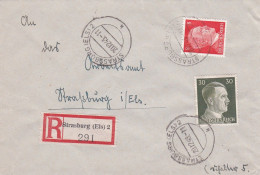 1943--Lettre Recommandée STRASBOURG-Els 2  Pour STRASBOURG..timbres Deutsches Reich--cachet  20-12-43 - 1921-1960: Période Moderne