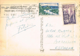 55014. Postal AIX En PROVENCE (Bouches Du Rhone) 1955. Flamme Ville D'art.  Catedral De Saint Saveur - Brieven En Documenten