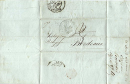 FRANCE Préphilatélie 1838: LAC De La Tête De Buch (Char. Mar.) Pour Bordeaux (Gironde), Taxée 3 - 1801-1848: Precursori XIX